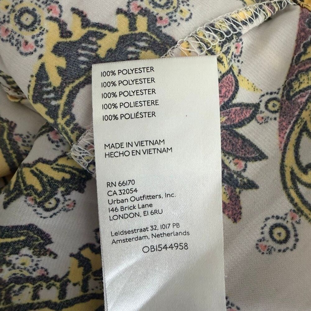 Free People Arzel Boho Peasant Paisley Dress Long Balloon Sleeve V-Neck Tea Sz S - Picture 12 of 14
